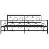 Estrutura de cama com cabeceira e pés 200x200 cm metal preto 5