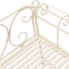 Banco de jardim 132 cm metal antigo branco 5