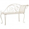 Chaise lounge para jardim 128 cm metal antigo branco 1