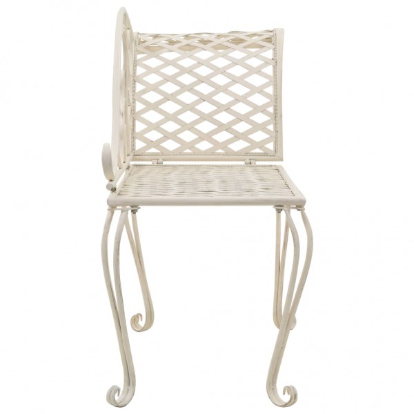 Chaise lounge para jardim 128 cm metal antigo branco M 3