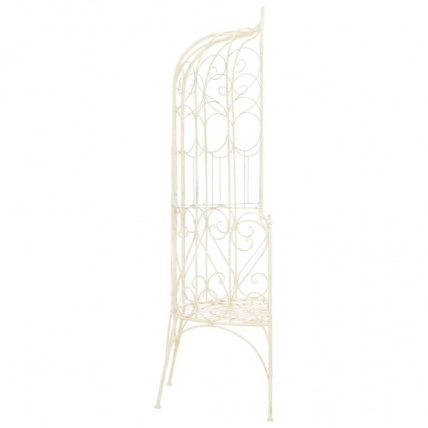 Banco de jardín 95 cm hierro color blanco antiguo M 3