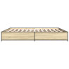 Estructura cama madera ingeniería metal roble Sonoma 200x200 cm 5