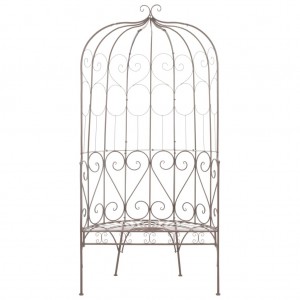 Banco de jardim 95 cm ferro antigo castanho H