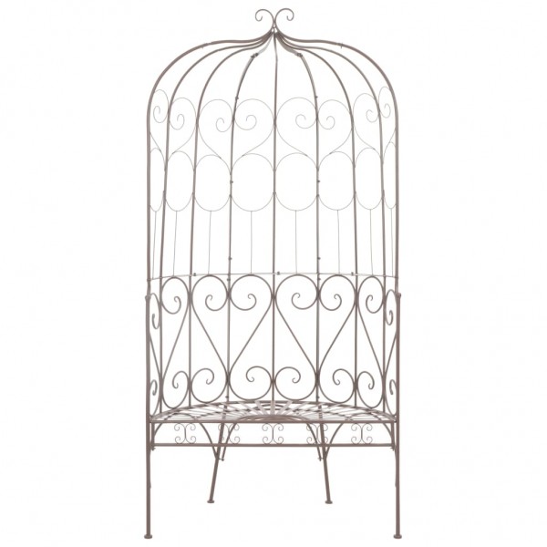 Banco de jardín 95 cm hierro color marrón antiguo M 2