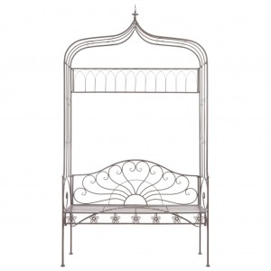 Banco de jardim 122 cm ferro antigo castanho H