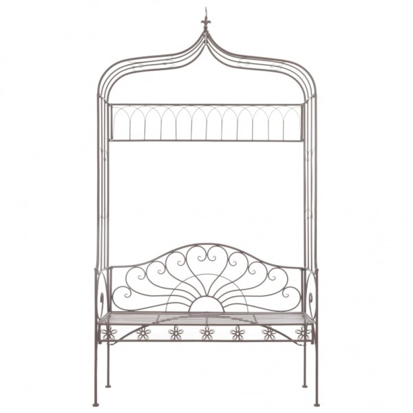 Banco de jardín 122 cm hierro color marrón antiguo M 2