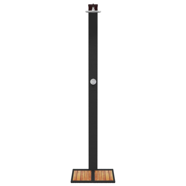 Chuveiro de exterior 50x55x224 cm vime PE/madeira acácia preto M 5