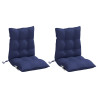 Almofadões p/ cadeira encosto baixo 2 pcs tecido azul-marinho 3