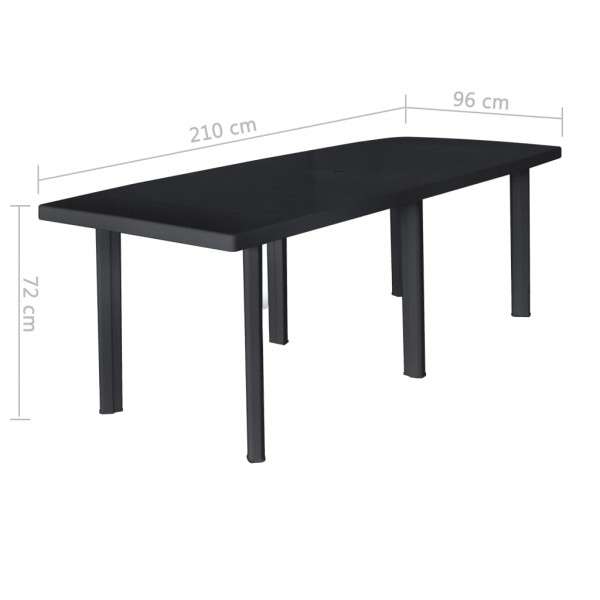 Mesa de jardim 216x90x72 cm plástico antracite M 5