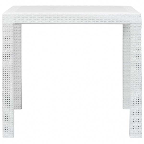 Mesa de jardín de plástico aspecto ratán blanco 79x79x72 cm M 3