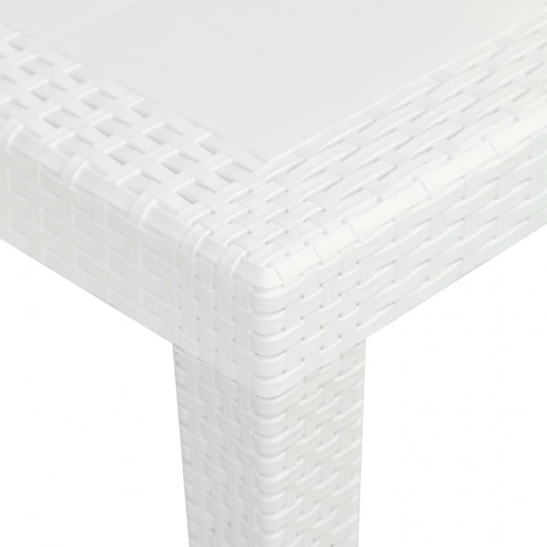 Mesa de jardim 79x79x72 cm plástico branco com aspeto de vime M 4