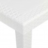 Mesa de jardín de plástico aspecto ratán blanco 79x79x72 cm 4