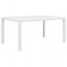 Mesa de jardim 150x90x72 cm plástico branco com aspeto de vime 1