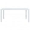 Mesa de jardín plástico aspecto de ratán blanco 150x90x72 cm 3