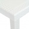 Mesa de jardín plástico aspecto de ratán blanco 150x90x72 cm 4