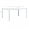 Mesa de jardín plástico aspecto de ratán blanco 150x90x72 cm 5