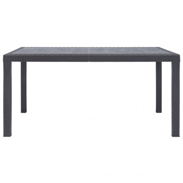 Mesa de jardim 150x90x72 cm plástico castanho c/ aspeto de vime M 3