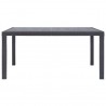 Mesa de jardín de plástico aspecto ratán marrón 150x90x72 cm 3