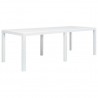 Mesa de jardim 220x90x72 cm plástico branco com aspeto de vime 1