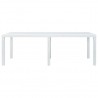 Mesa de jardim 220x90x72 cm plástico branco com aspeto de vime 3