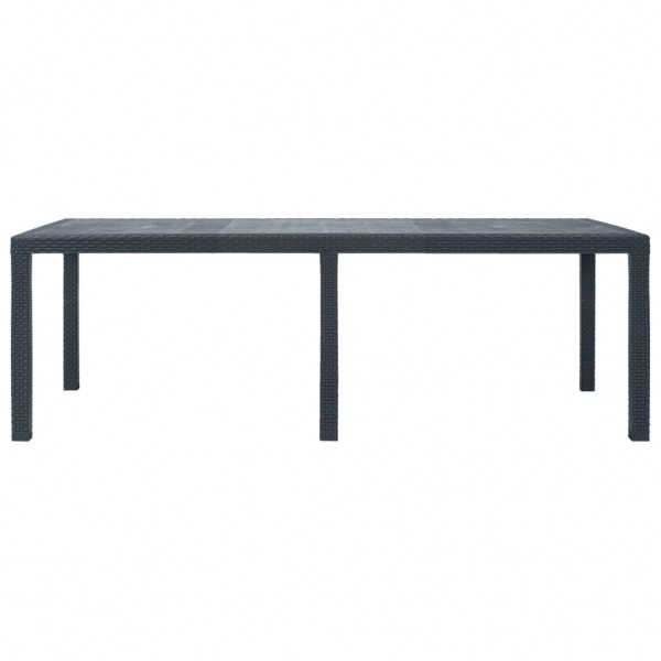 Mesa de jardim 220x90x72cm plástico antracite c/ aspeto de vime M 3