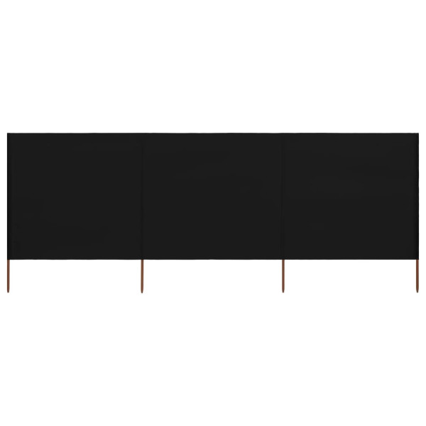 Paravientos de playa de 3 paneles tela negro 400x120 cm D