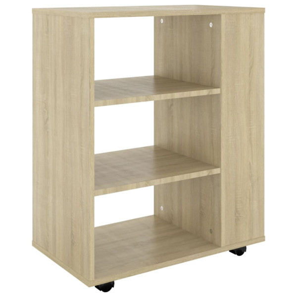 Armario con ruedas madera contrachapada roble Sonoma 60x35x75cm M 2