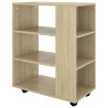 Armario con ruedas madera contrachapada roble Sonoma 60x35x75cm 5