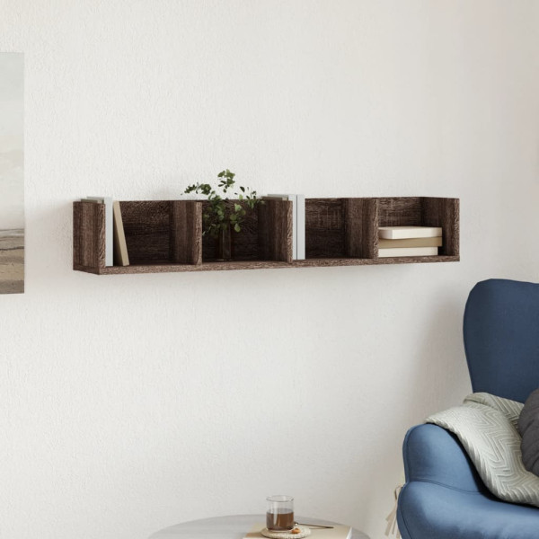 Mueble de pared madera de ingeniería marrón roble 99x18x16.5 cm M 3