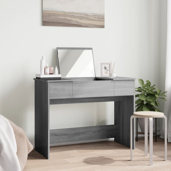 Toucador com espelho 100x45x76 cm cinzento sonoma M 3