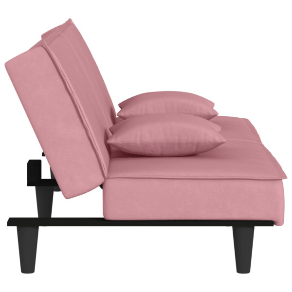 Sofá cama terciopelo rosa M 5