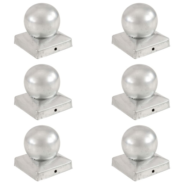 Tapas para postes 6 uds metal galvanizado globo final 91x91 mm D
