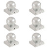 Tampas globo p/ postes vedação 6 pcs metal galvanizado 91x91mm 1