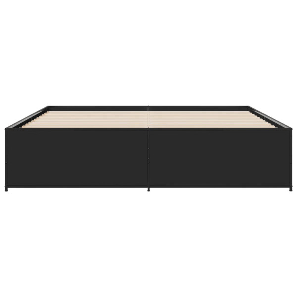 Estrutura de cama 200x200 cm derivados de madeira/metal preto M 4