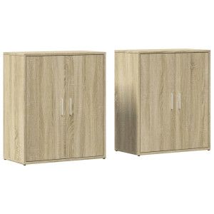 Aparador de madera de ingeniería 2 uds roble Sonoma 60x31x70 cm H