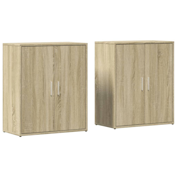 Aparador de madera de ingeniería 2 uds roble Sonoma 60x31x70 cm M 2