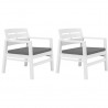 Juego de muebles de jardín 3 piezas plástico blanco 2