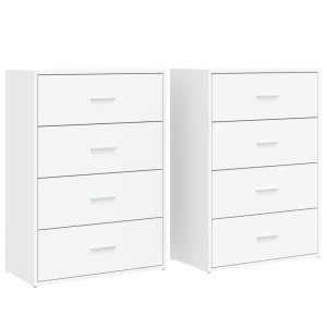 Aparadores 2 pcs 60x31x84 cm derivados de madeira branco H