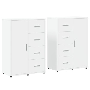 Aparadores 2 pcs 60x31x84 cm derivados de madeira branco H