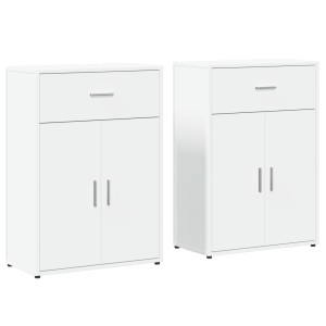 Aparadores 2 pcs 60x30x84 cm derivados de madeira branco H