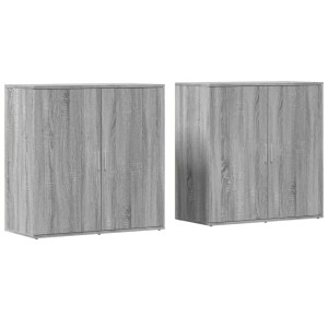 Aparadores 2 uds madera de ingeniería gris Sonoma 79x38x80 cm H