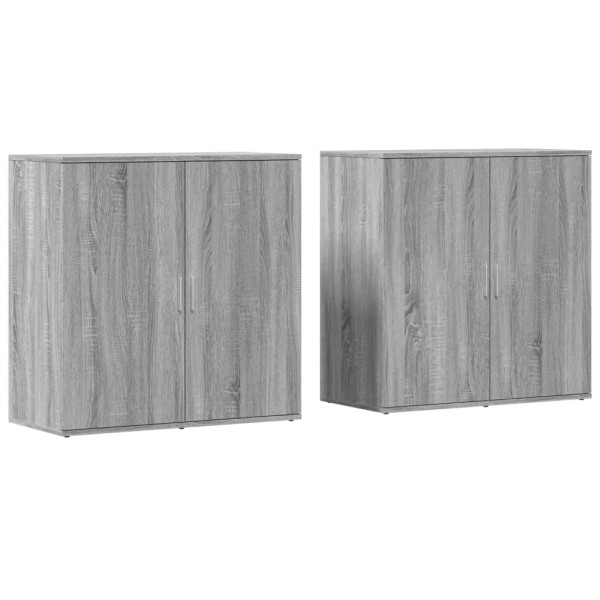 Aparadores 2 uds madera de ingeniería gris Sonoma 79x38x80 cm M 2