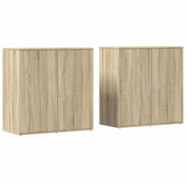 Aparadores 2 uds madera de ingeniería roble Sonoma 79x38x80 cm M 2