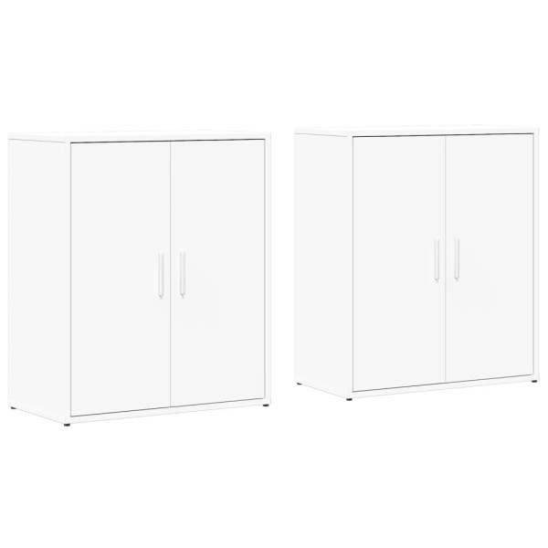 Aparadores 2 pcs 60x31x70 cm derivados de madeira branco M 2