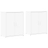 Aparadores 2 pcs 60x31x70 cm derivados de madeira branco 2