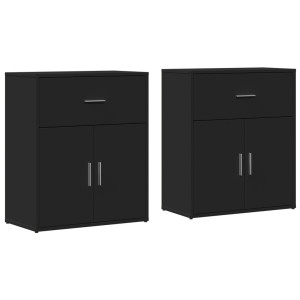 Aparadores 2 pcs 60x31x70 cm derivados de madeira preto H