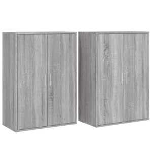 Aparadores 2 uds madera de ingeniería gris Sonoma 60x31x84 cm H
