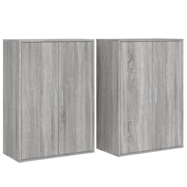 Aparadores 2 uds madera de ingeniería gris Sonoma 60x31x84 cm M 2