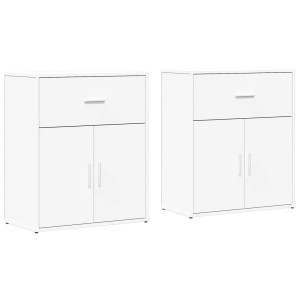 Aparadores 2 pcs 60x31x70 cm derivados de madeira branco H