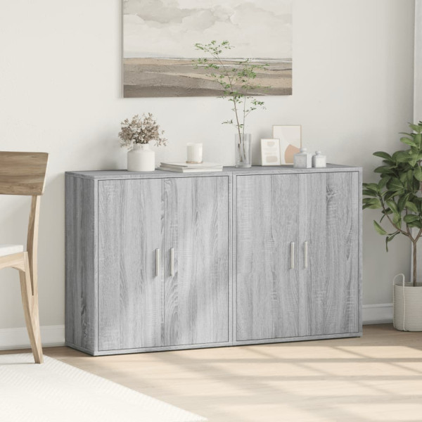 Aparador de madera de ingeniería 2 uds gris Sonoma 60x31x70 cm M 3